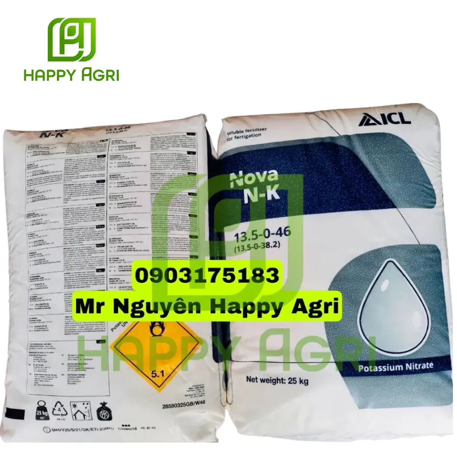 Phân Bón NOVA N-K 13.5-0-46 ( 13.5-0-38.2) POSTASSIUM NITRATE 25KG
