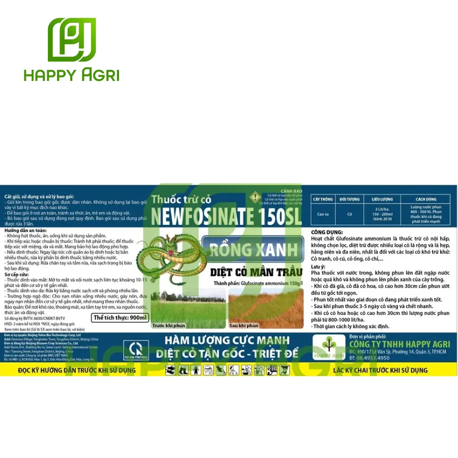 Thuốc Trừ Cỏ NEWFOSINATE 150SL - Nhãn Hiệu Rồng Xanh 900ML