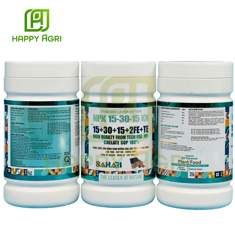 PHÂN BÓN LÁ HỖN HỢP NPK 15+30+15+2FE+TE