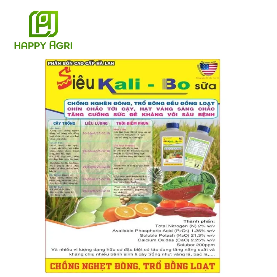 Phân bón Siêu Kali - Bo sữa