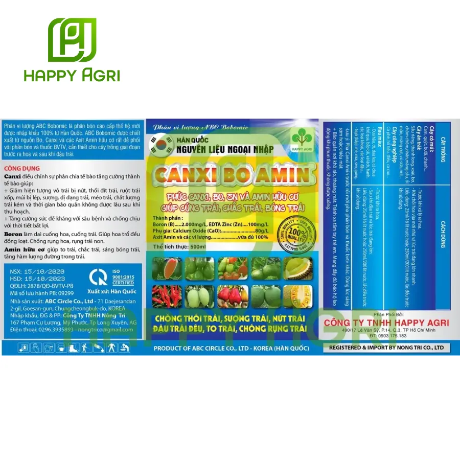 Phân Bón Vi Lượng - CANXI BO AMIN Korea 500ML