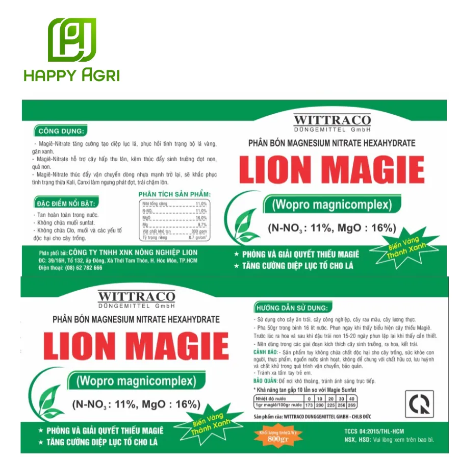 PHÂN BÓN MAGNESIUM NITRATE HEXAHYDRATE LION MAGIE