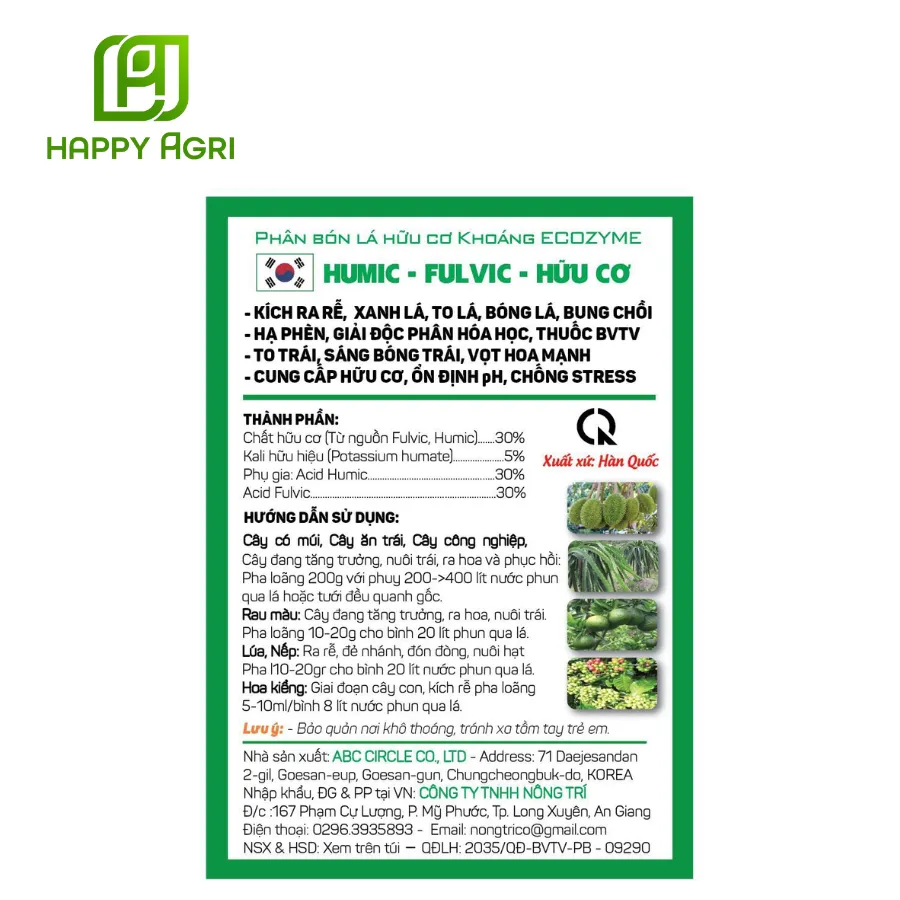 PHÂN BÓN LÁ HỮU CƠ KHOÁNG ELDZYME HUMIC FULVIC - HỮU CƠ