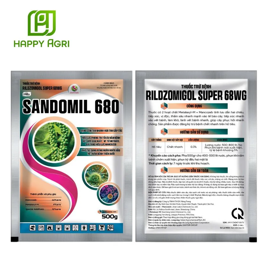 THUỐC TRỪ BỆNH RILDZOMIGOL SUPER 68WG HIỆU SANDOMIL 680 - 500g