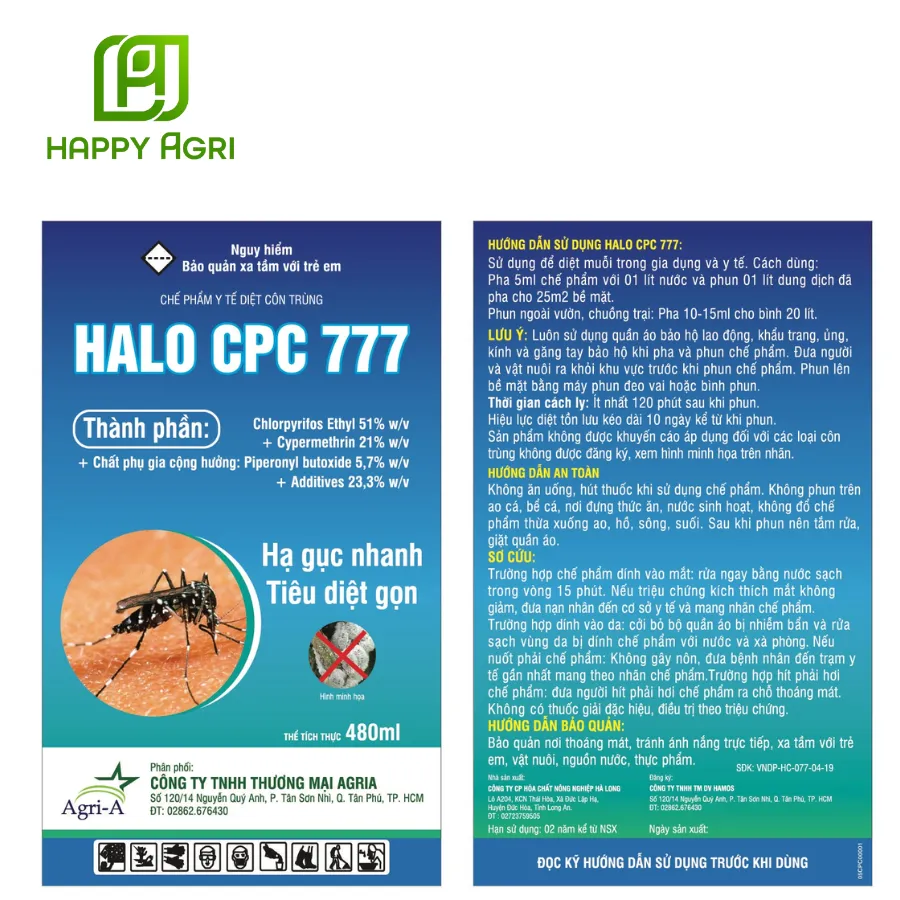 CHẾ PHẨM Y TẾ DIỆT CÔN TRÙNG HALO CPC 777