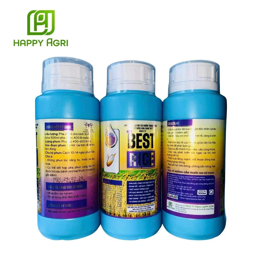 PHÂN BÓN LÁ VÔ CƠ NHIỀU THÀNH PHẦN CÓ CHẤT ĐIỀU HÒA SINH TRƯỜNG HALO 27 HIỆU BEST RICE