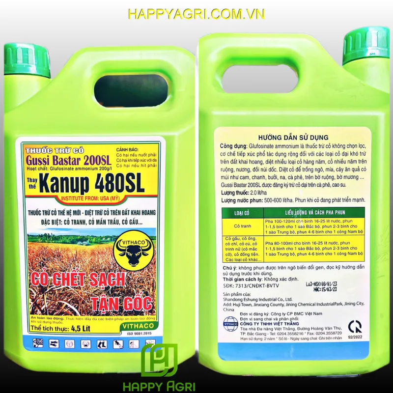 Chế phẩm sinh học diệt cỏ Gussi Bastar 200SL 4,5L