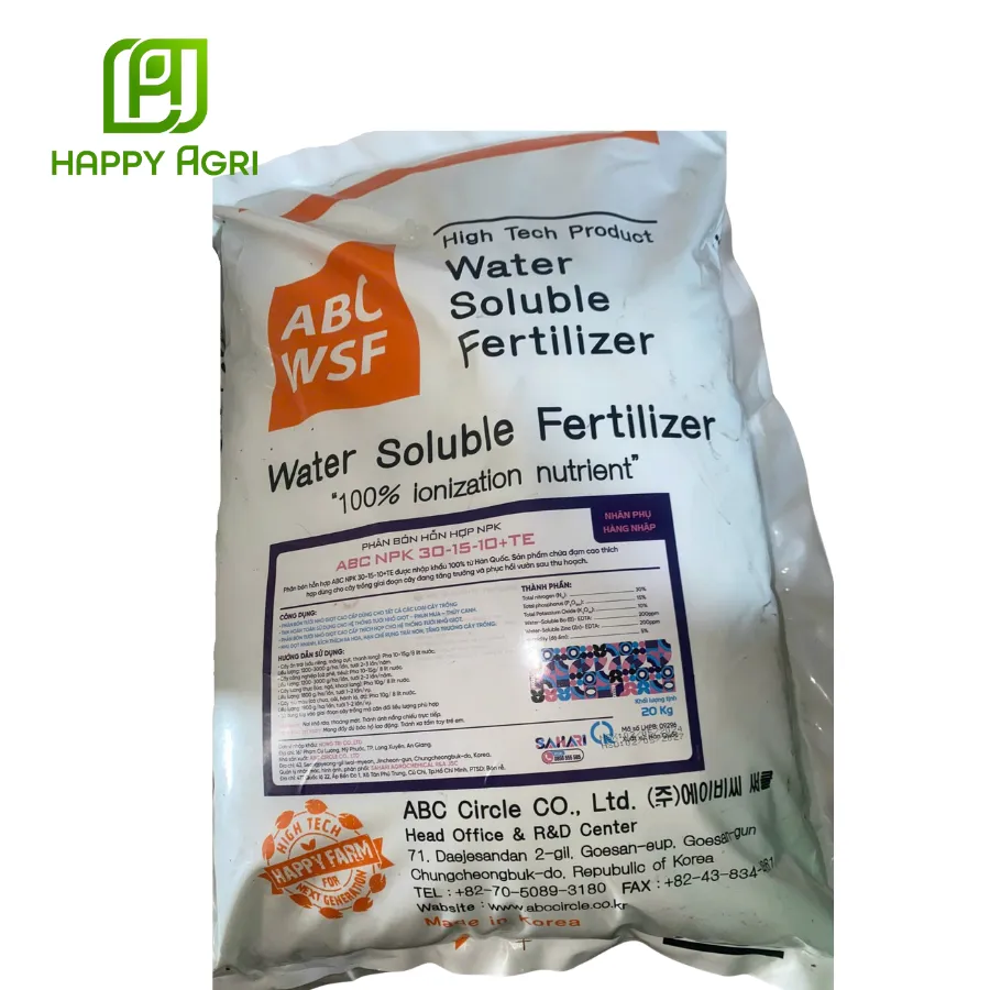 PHÂN BÓN HỖN HỢP NPK HIỆU ABC NPK 30-15-10+TE