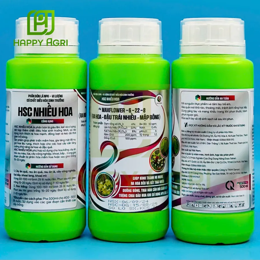 PHÂN BÓN LÁ NK-VI LƯỢNG-CÓ CHẤT ĐIỀU HÒA SINH TRƯỞNG HSC NHIỀU HOA HIỆU MAXFLOWER-6-22-8