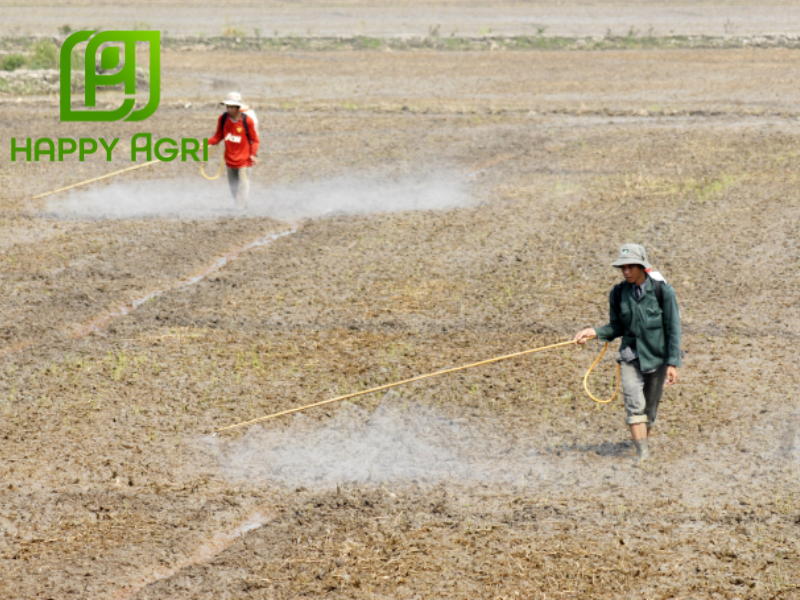 nông dân phun Thuốc trừ cỏ Gussi Bastar 200SL