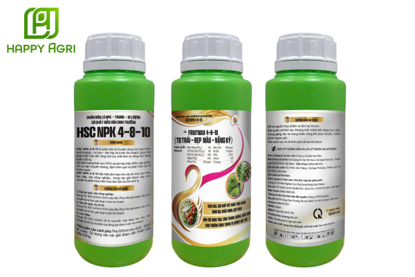 Thông tin Phân bón lá NPK-TRUNG-VI LƯỢNG CÓ CHẤT ĐIỀU HÒA SINH TRƯỞNG HSC NPK 4-8-10 HIỆU FRUITMAX 4-8-10