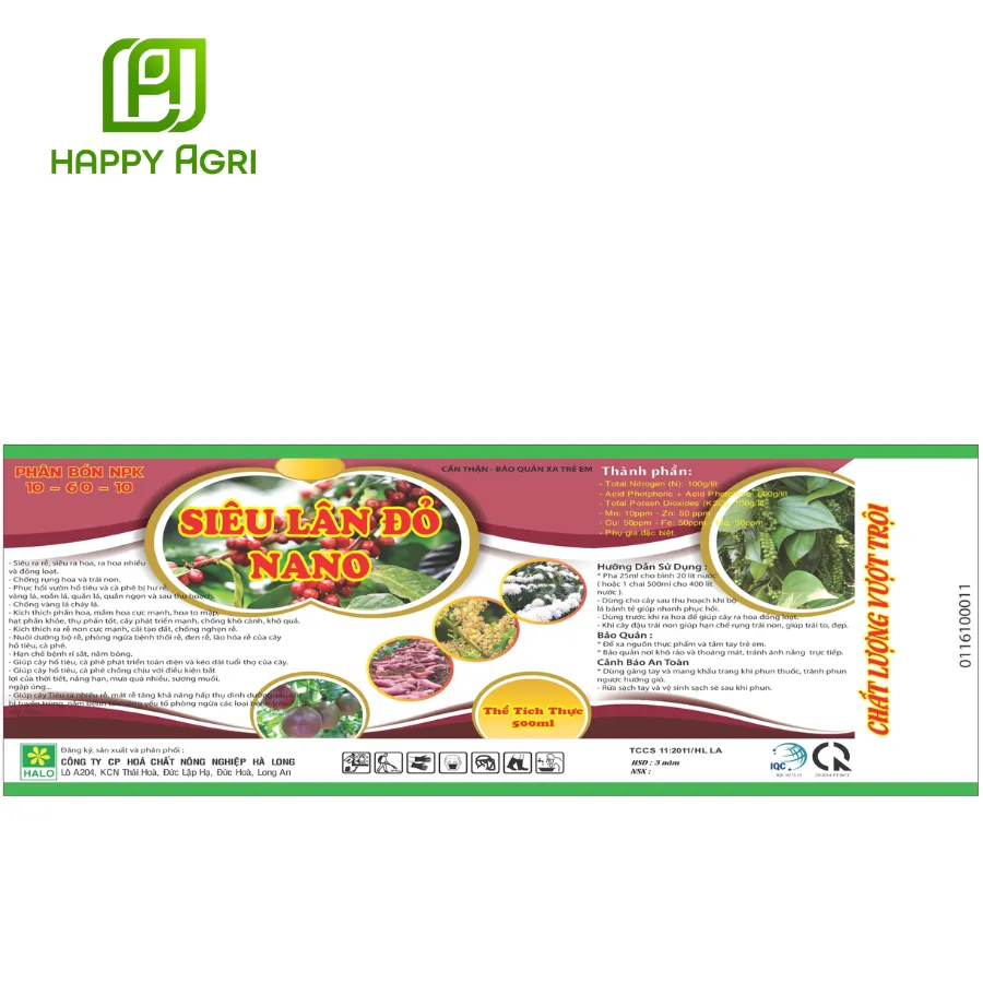 PHÂN BÓN NPK 10-60-10 SIÊU LÂN ĐỎ NANO