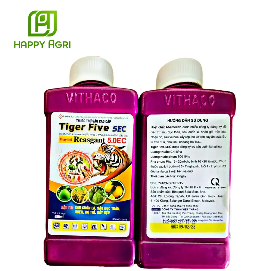 TIGER FIVE 5EC - Đặc trị sâu cuốn lá, Rầy, Rệp, Thay thế Reasgant