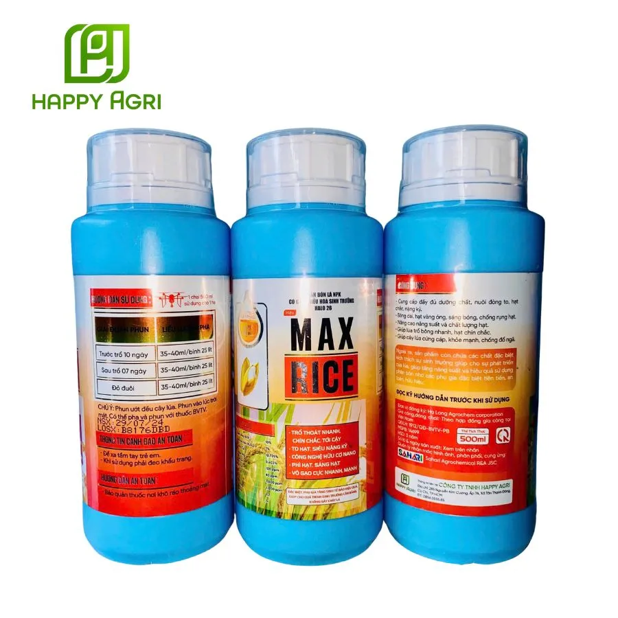 PHÂN BÓN LÁ NPK CÓ CHẤT ĐIỀU HÒA SINH TRƯỞNG HALO 26 HIỆU MAX RICE