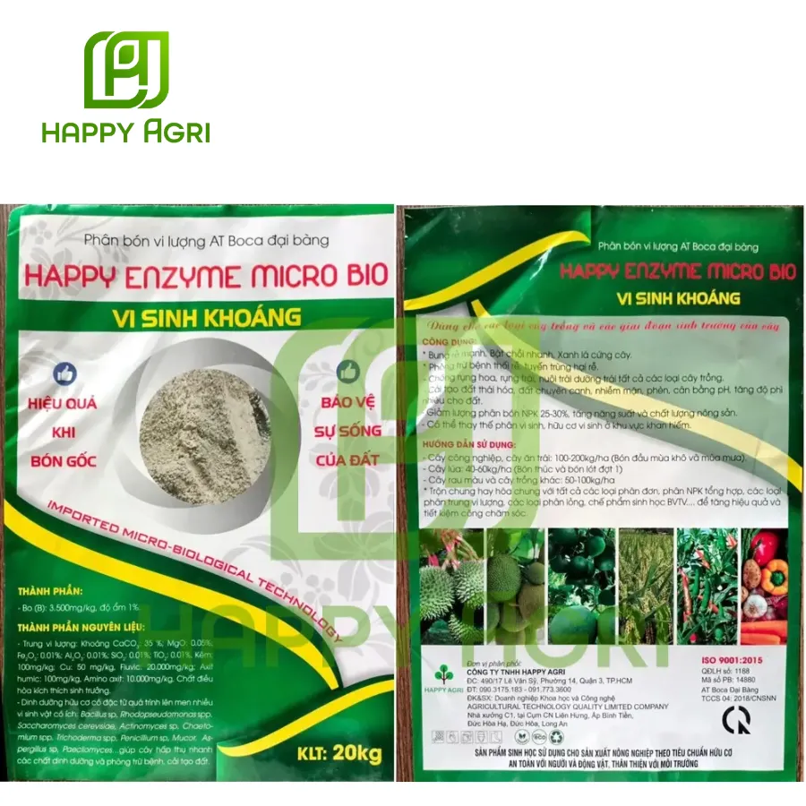Phân Bón Vi Lượng AT BOCA ĐẠI BÀNG - HAPPY ENZYME MICRO BIO VI SINH KHOÁNG 20KG