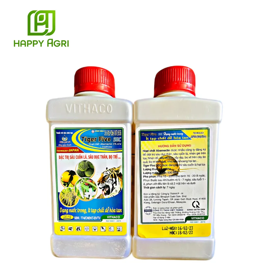 TIGER FIVE 5EC - Đặc Trị Sâu Cuốn Lá, Rầy, Rệp Nhện Đỏ, Ốc, Bọ Trĩ