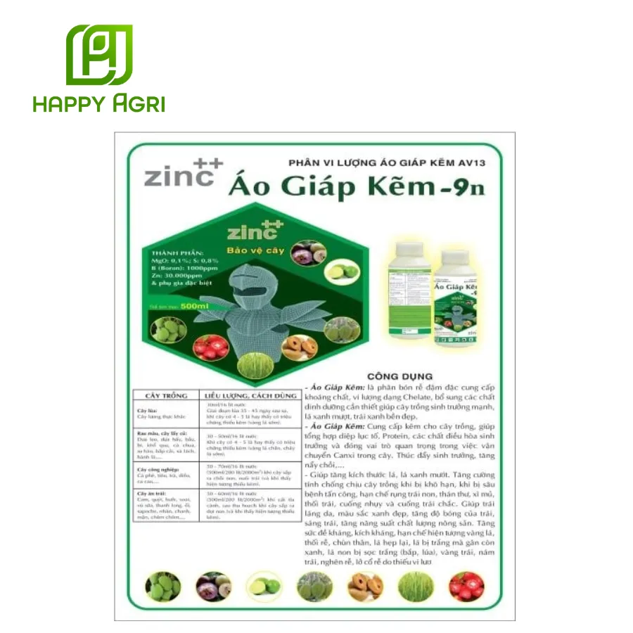 Phân vi lượng Áo Giáp Kẽm - 9n Zinc ++