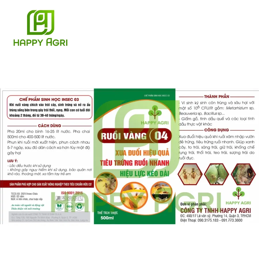 CHẾ PHẨM SINH HỌC INSEC 03 RUỒI VÀNG 500ML