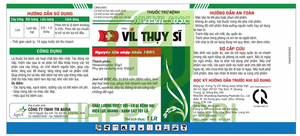 Thuốc Trừ Bệnh JAVI VIL 50SC VIL Thuỵ Sỹ 1L
