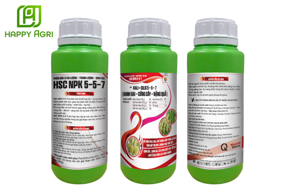 Thông tin PHÂN BÓN LÁ ĐA LƯỢNG-TRUNG LƯỢNG-SINH HỌC HSC NPK 5-5-7 HIỆU KALI+SILIC 5-5-7