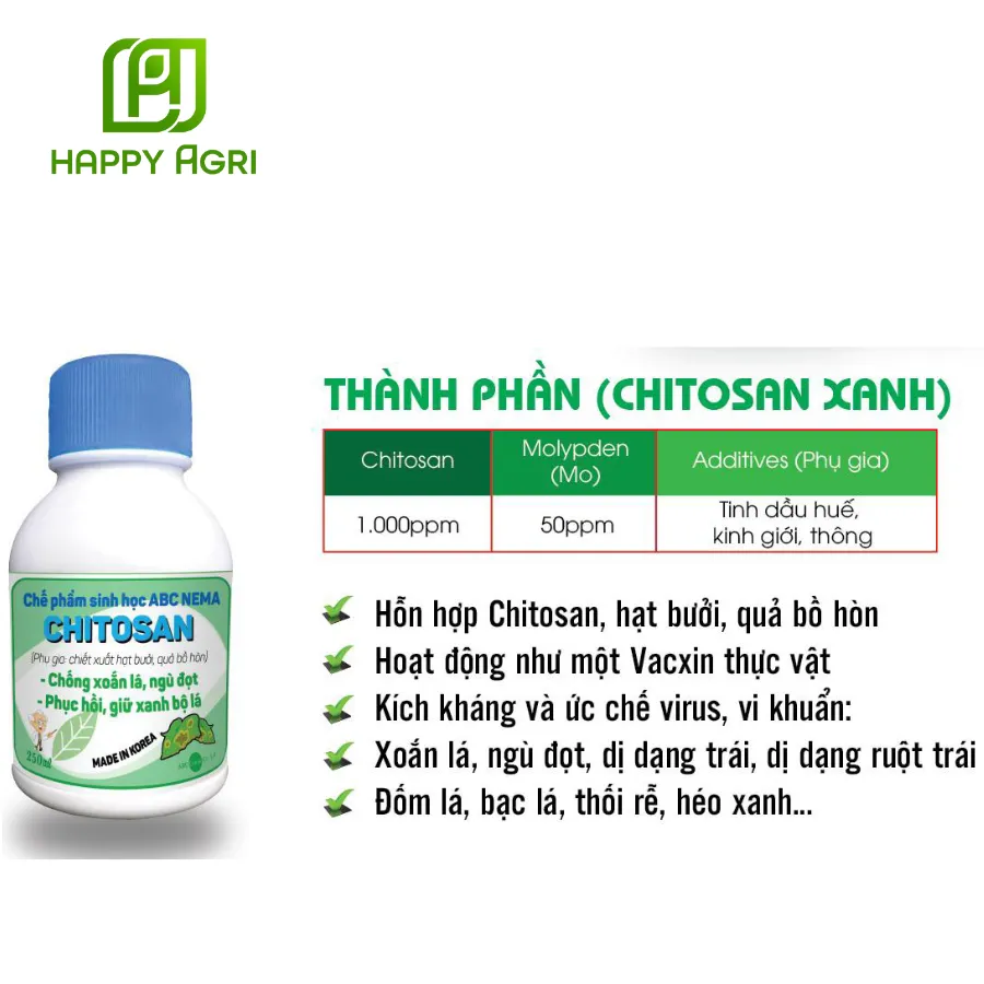Chế phẩm sinh học ABC NEMA CHITOSAN XANH