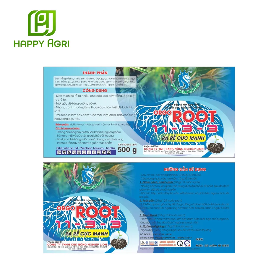 Phân bón lá hỗn hợp NPK có chất điều hòa sinh trưởng ORGO ROOT 11-3-3