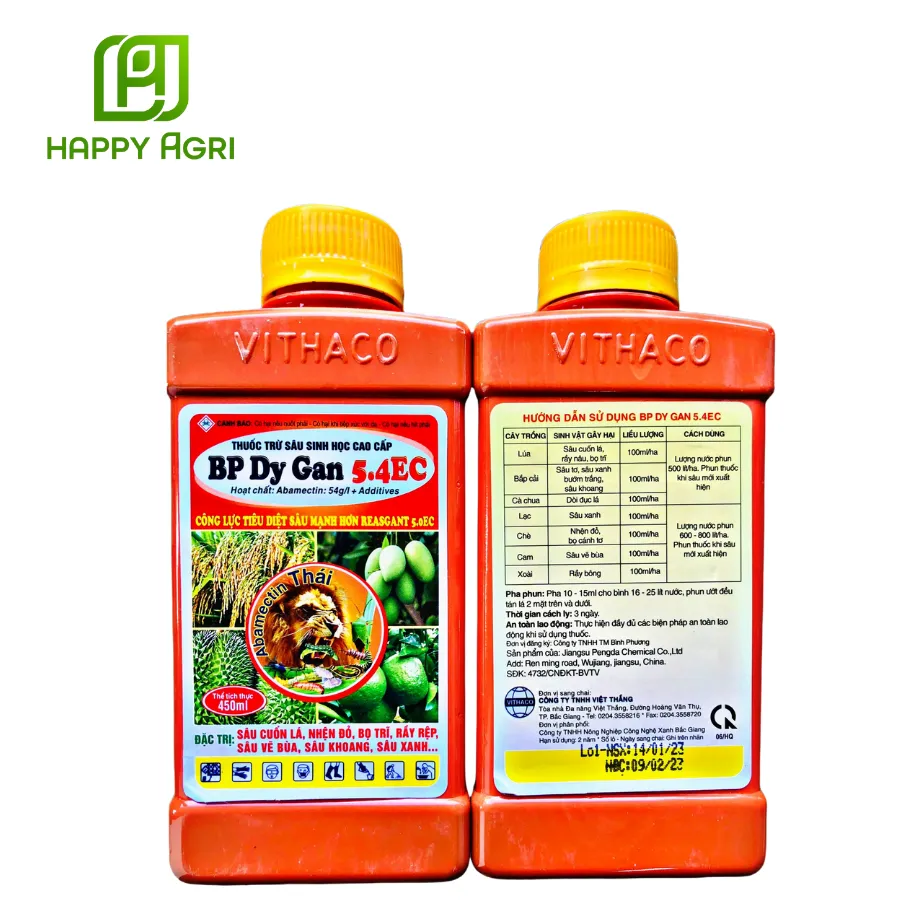 Thuốc sou BP DY GAN 5.4EC- ĐẶC TRỊ SÂU CUỐN LÁ, NHỆN ĐỎ, RỆP, BỌ TRĨ