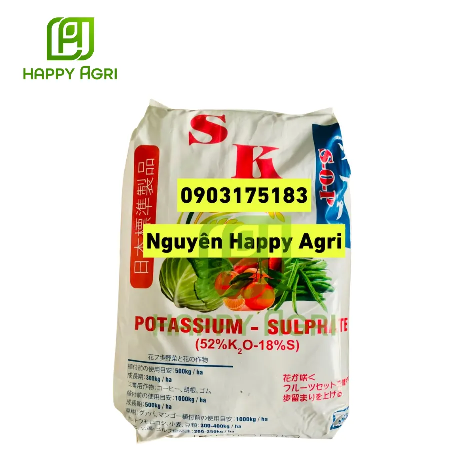 Phân Bón POTASSIUM SULPHATE 52_K2O - 18_S SOP 25KG