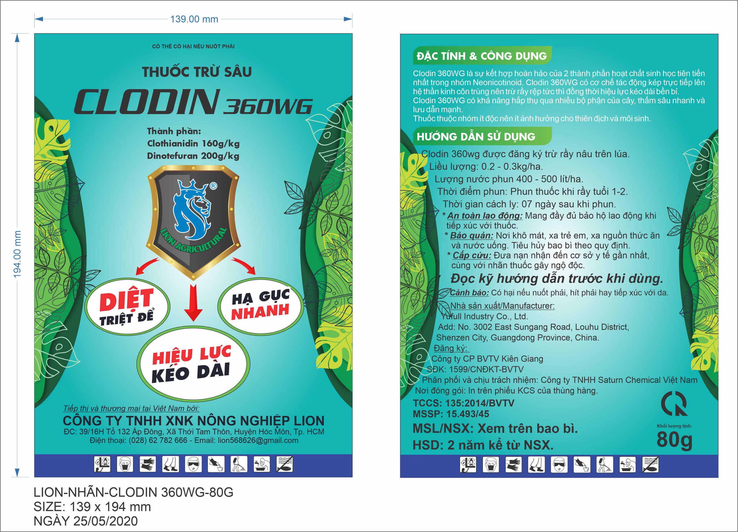 THUỐC TRỪ SÂU CLODIN 360WG