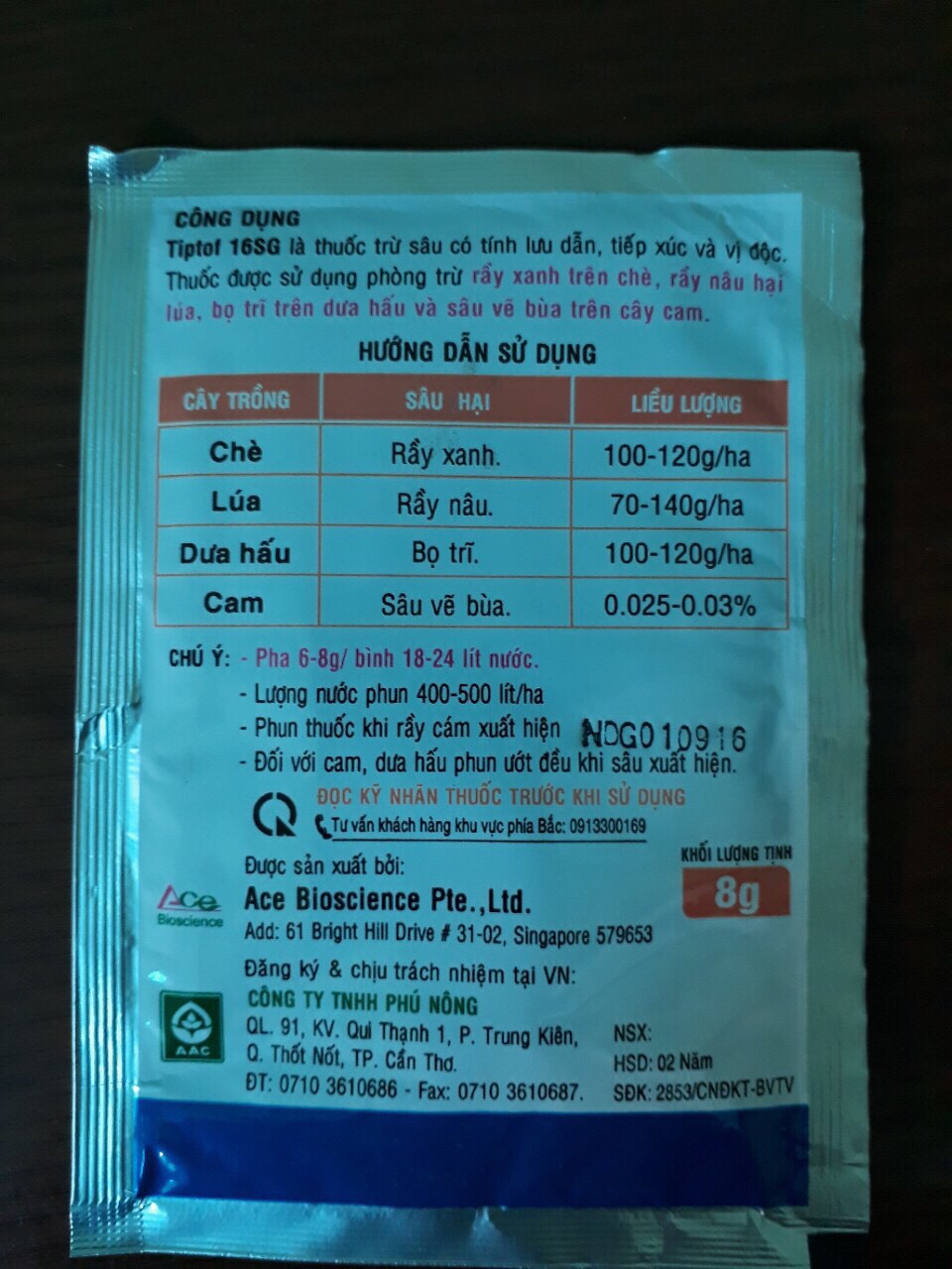 THUỐC TRỪ SÂU Tiptof 16SG