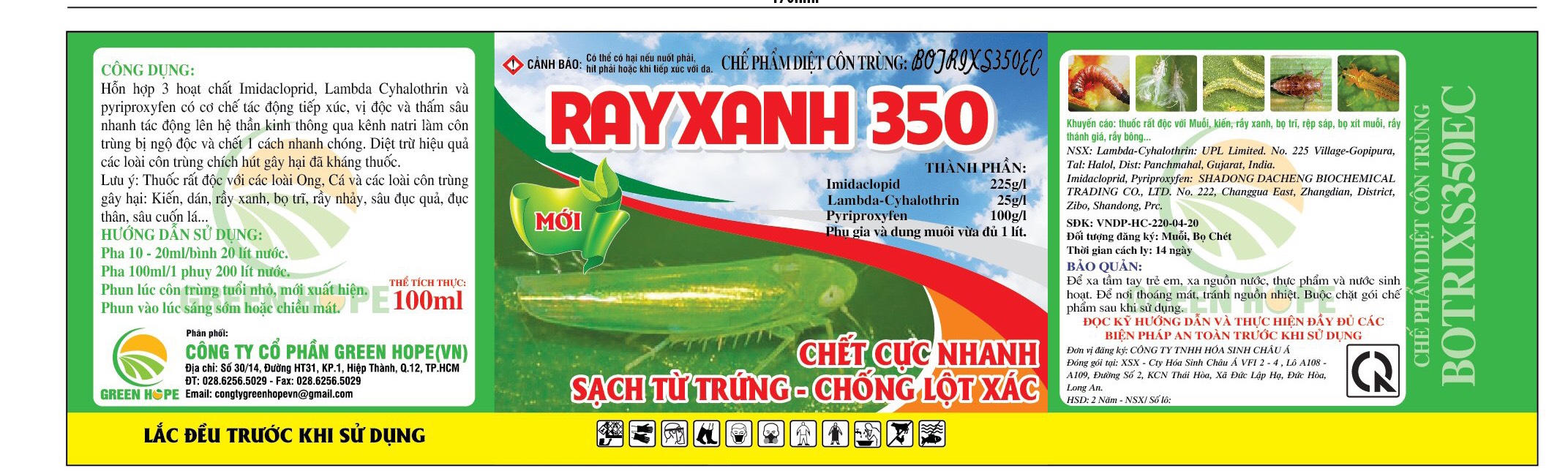 CHẾ PHẨM DIỆT CÔN TRÙNG RAYXANH 350