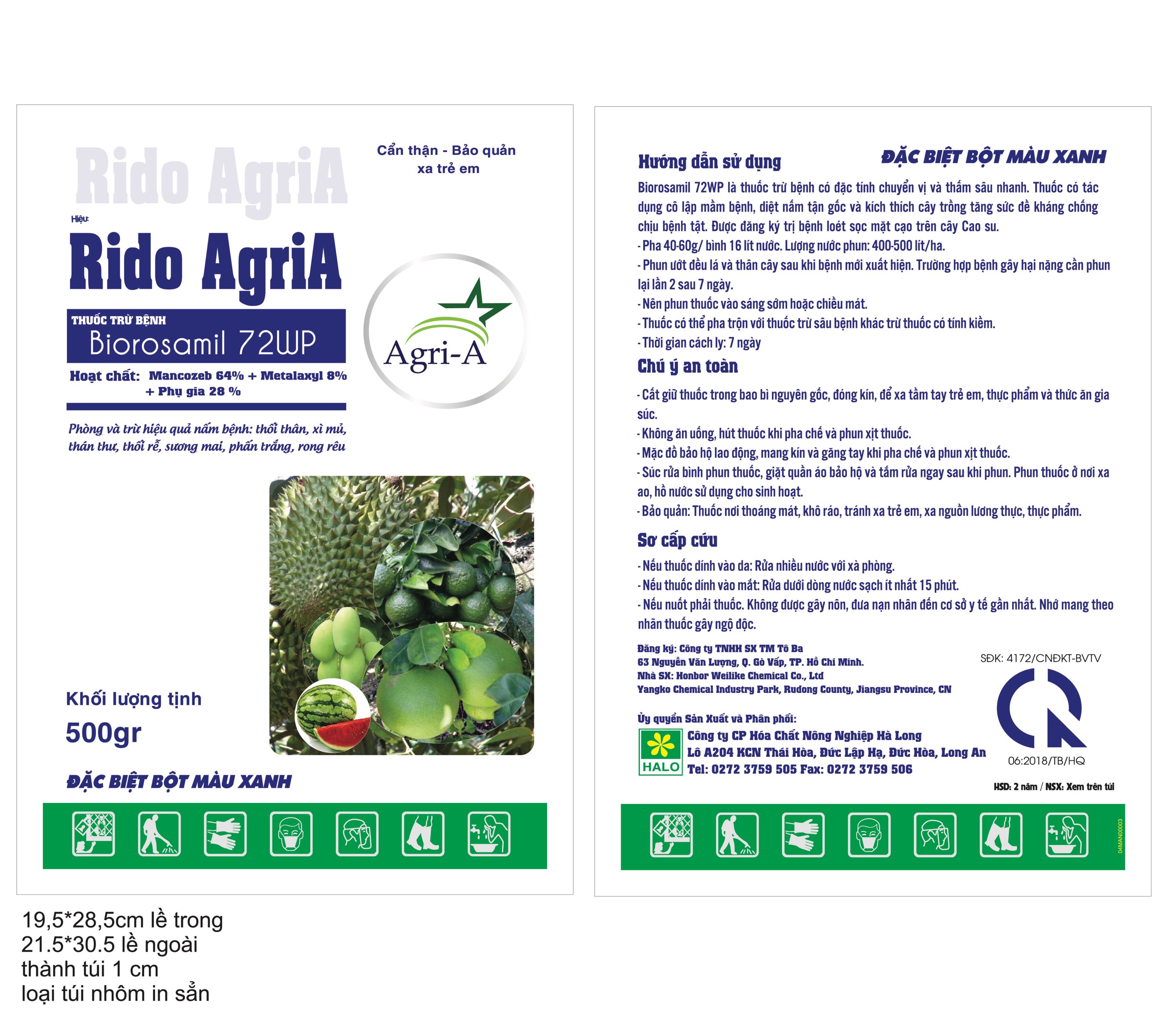 THUỐC TRỪ BỆNH Biorosamil 720P Rido AgriA