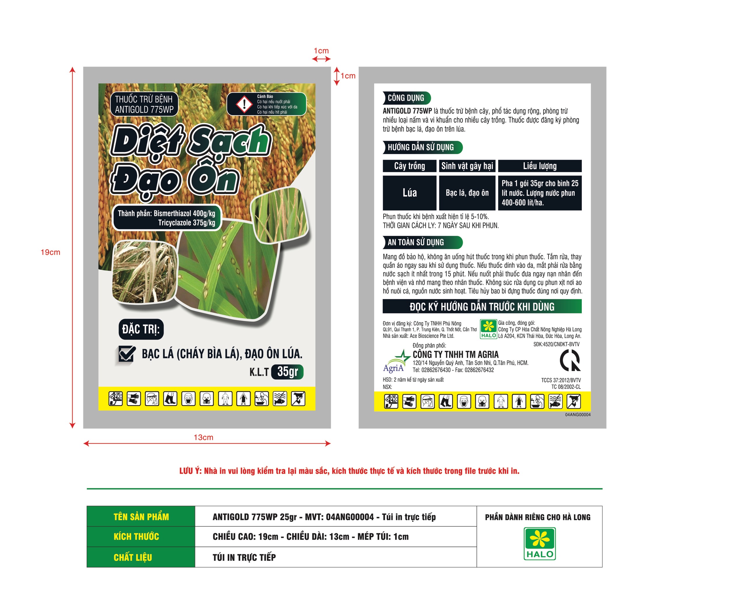 THUỐC TRỪ BỆNH ANTIGOLD 775WP