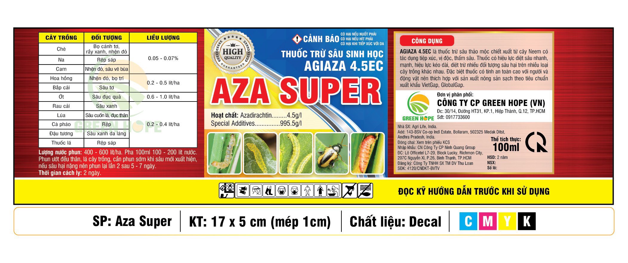 THUỐC TRỪ SÂU SINH HỌC AGIAZA 4.5EC