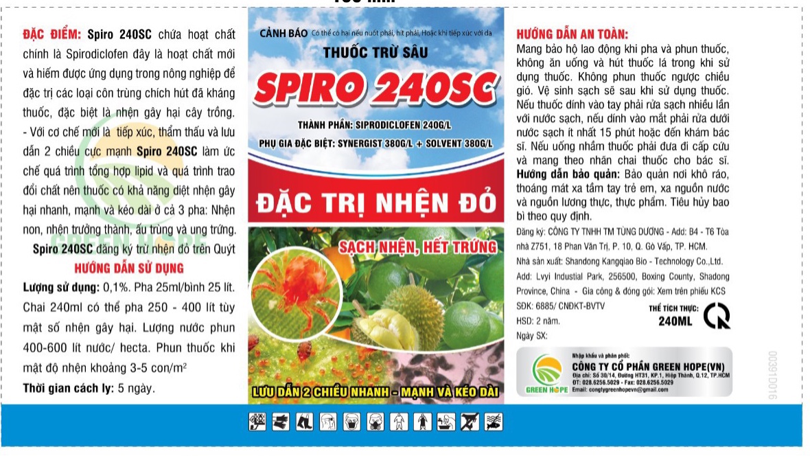 THUỐC TRỪ SÂU SPIRO 240SC