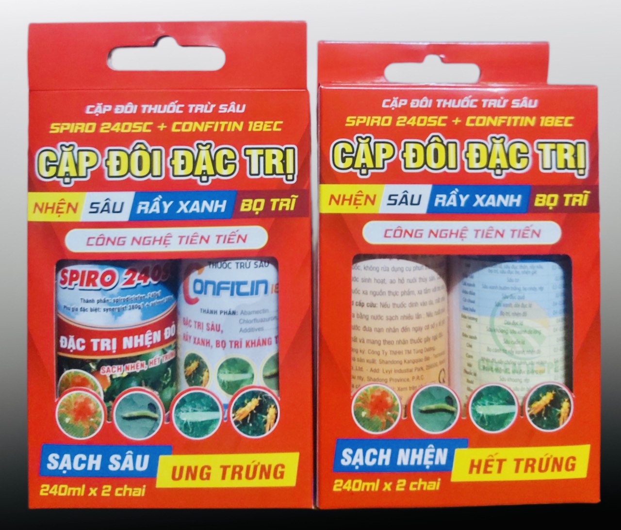 Cặp đôi thuốc trừ sâu SPRIRO 240SC + CONFITIN 18EC