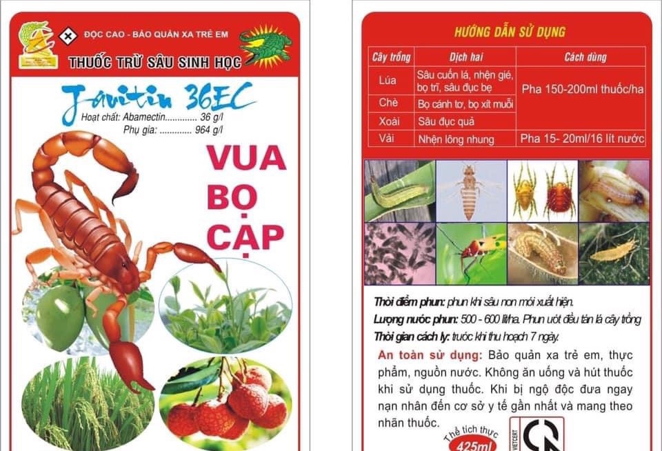 Thuốc Trừ Sâu Sinh Học Javitin 36EC Hiệu Vua Bọ Cạp